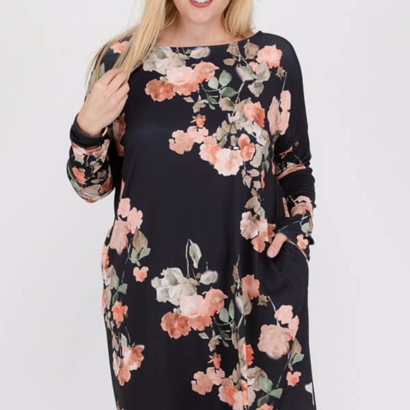 Sold out Navy floral print dress Final $$ drop - Picture 5 of 6